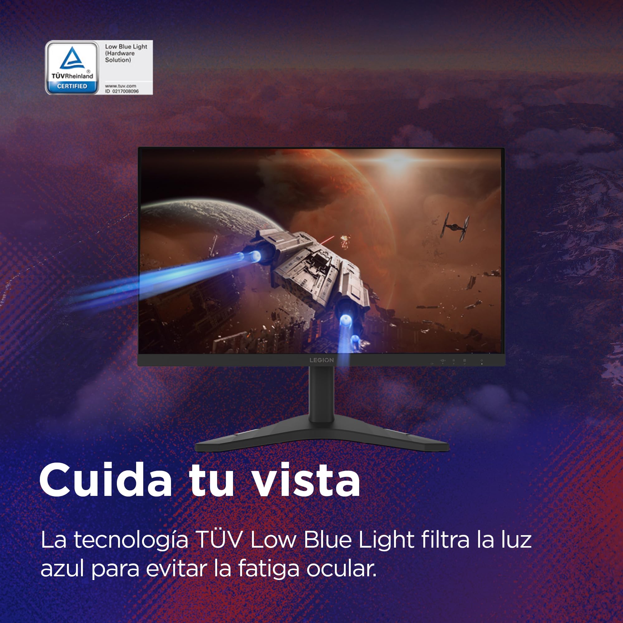 Lenovo Legion R24s - Monitor Gaming FHD 23.8" (IPS, Tasa de Refresco 144 Hz, Tiempo de Respuesta 1ms MPRT, 16:9, HDMI 2.1 + DP 1.2, VESA MediaSync - AMD FreeSync, Soporte Inclinable) - Negro