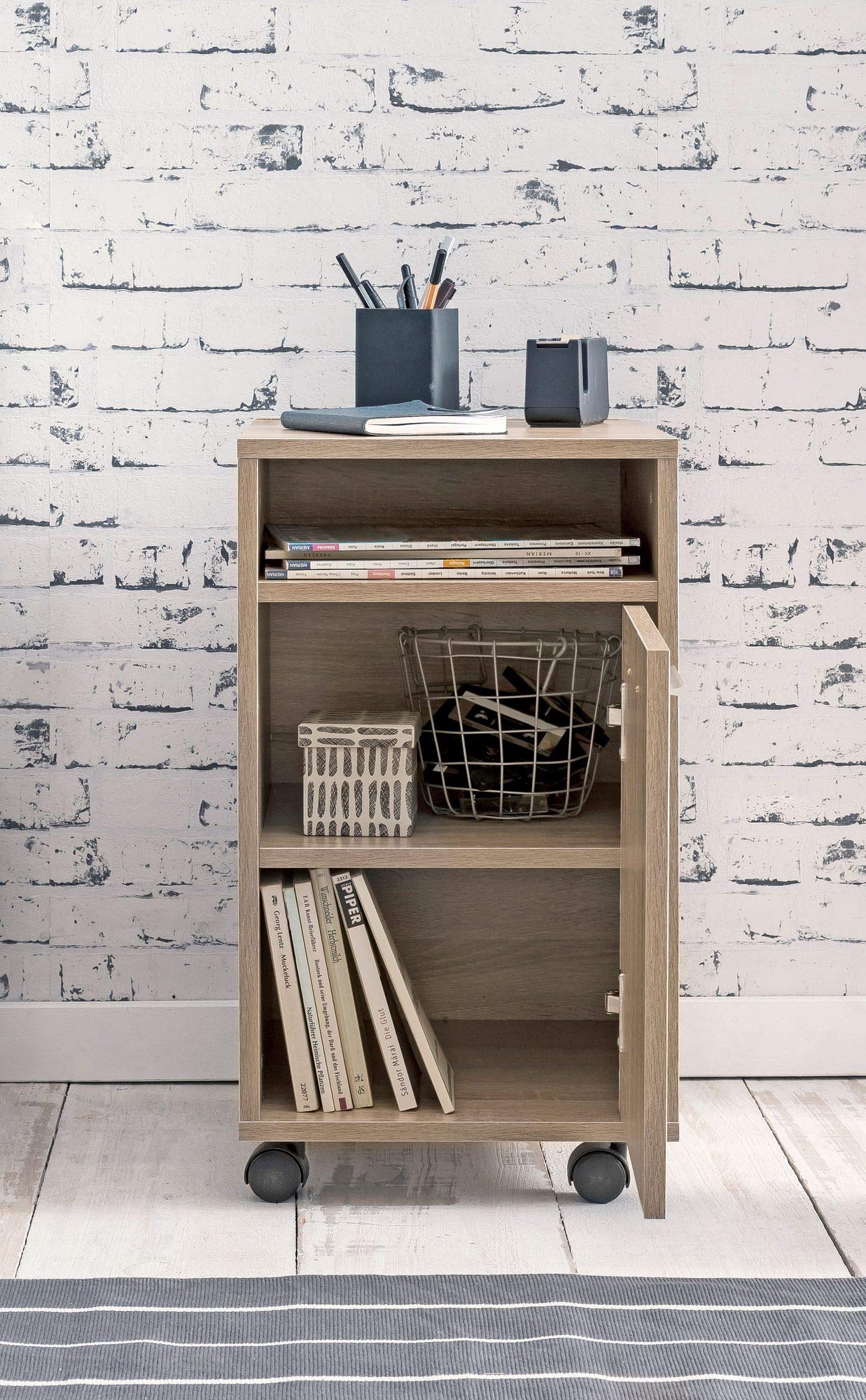 scrivania roll container Sonoma Ufficio Rimorchi legno Nuovo