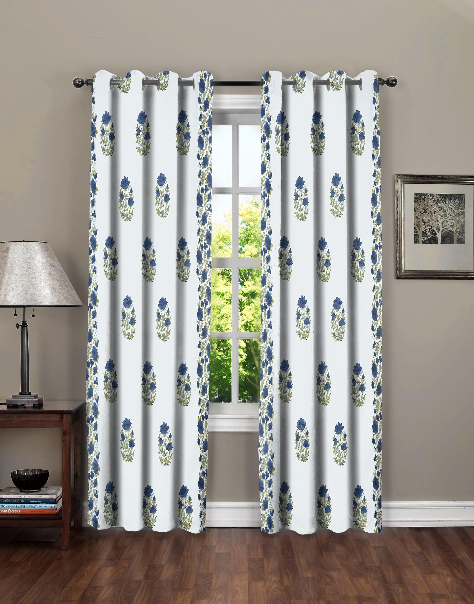 Amazon Brand - Umi Pure Cotton Jaipuri Hand Block PrintCotton Door Curtains,54X84(Inches) 7 Feet Living Room,Grommet Curtain Panel,Pack of 2 Hand Made Cloth Cotton Panel Door Curtains (B0DBD9FHNT) Amazon Price History, Amazon Price Tracker