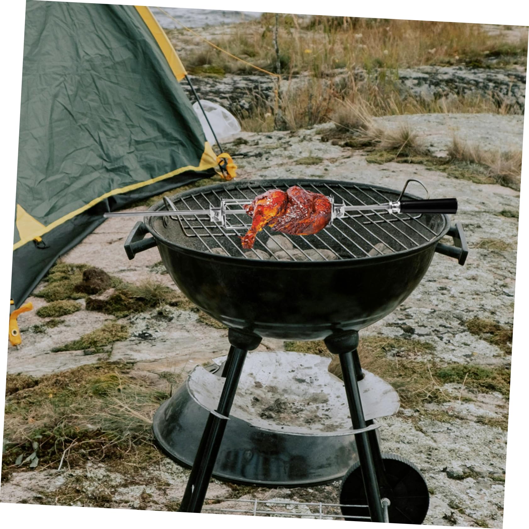 Sosoport 2 Series Tenedor Giratorio para Barbacoa Utensilios para Servir Tenedores para Carne Asada Tenedor para Cocinar Tenedor para Asar Pollo Tenedores para Asar A La 2 Piezas*2