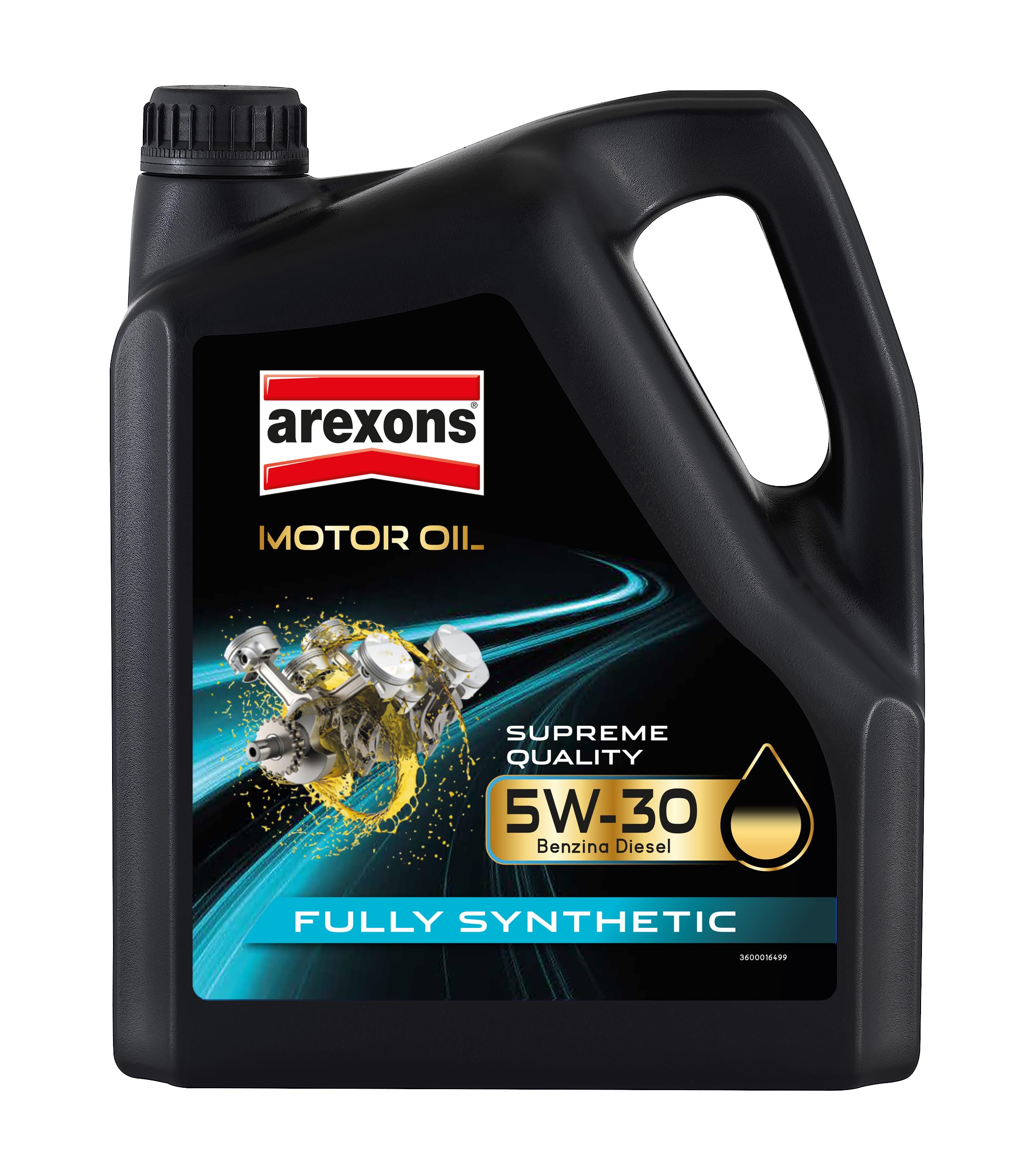 AREXONS Olio Motore 5W-​30 4L Sintetico, Riduce i Consumi, Adatto a Motori di Ultima Generazione, Olio Motore Universale Benzina e Diesel