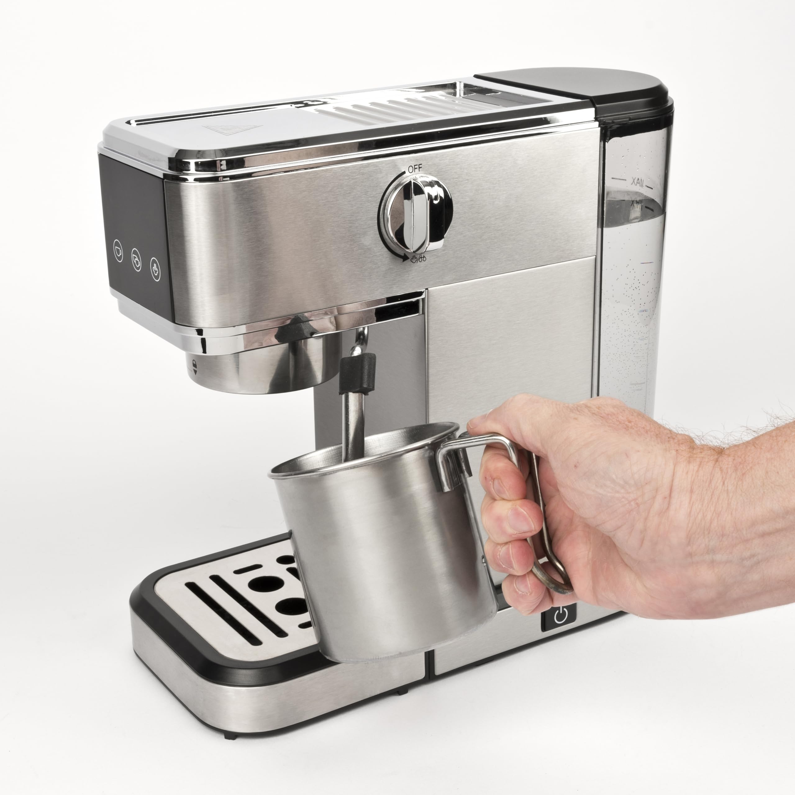 G3 Ferrari G10189 Tiffany Macchina da Caffè Espresso,15 Bar, Scaldatazze, Compatibile con Cialde e Caffè in Polvere, Funzione Standby e Sleep, Cappuccinatore, 3 Filtri INOX, Serbatoio 1L