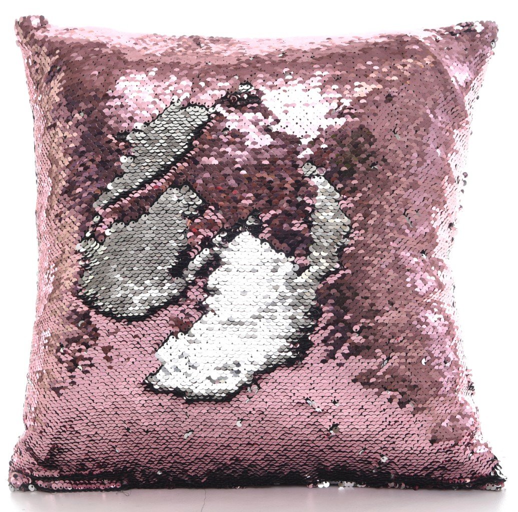 GoldStar® Pink Silver Sequins Cushion Cover 2 Tone Shiny Mermaid Decorative Chenille Covers 41cm x 41cm