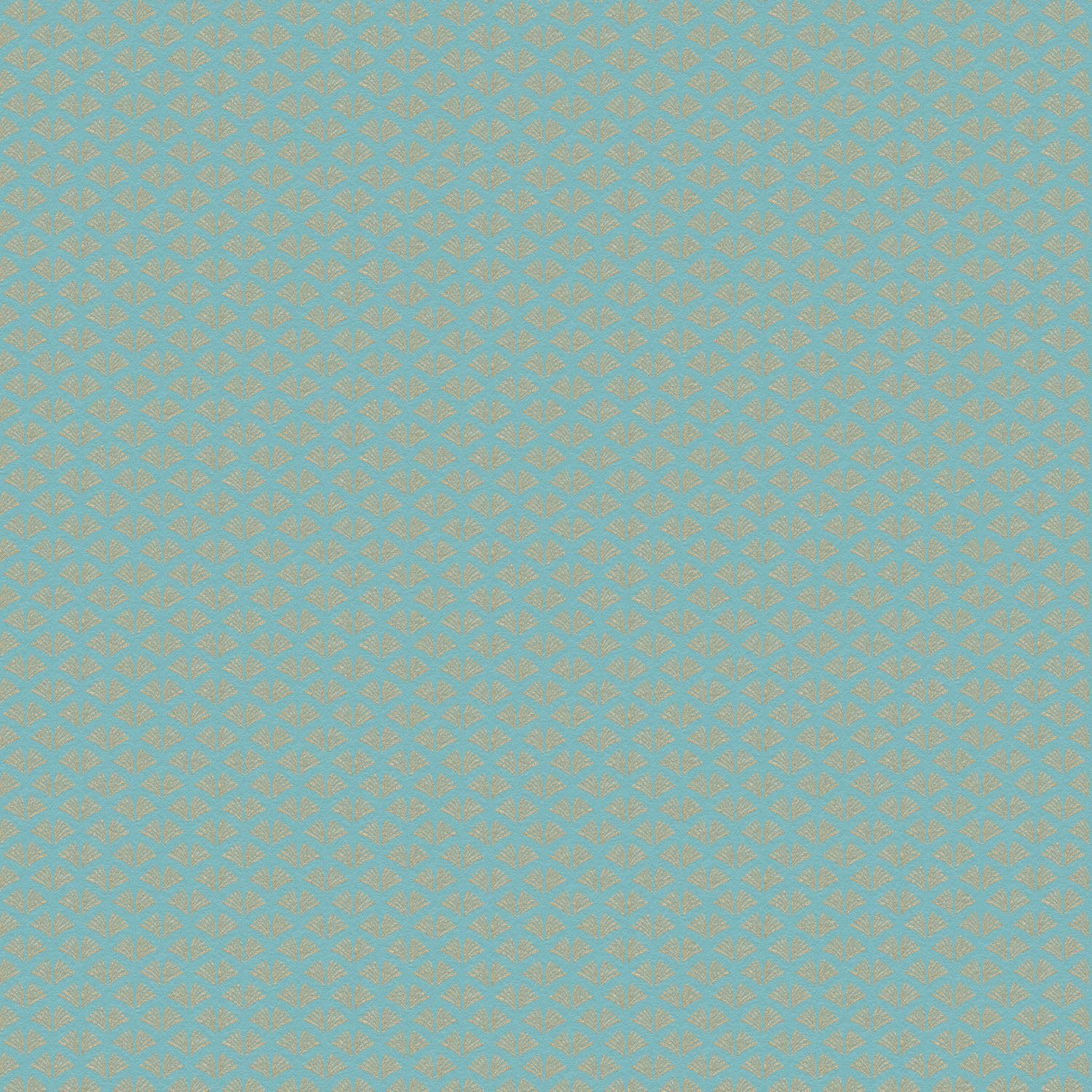 Papel pintado no tejido turquesa oro azul 379584-GU para pared de salon y dormitorio