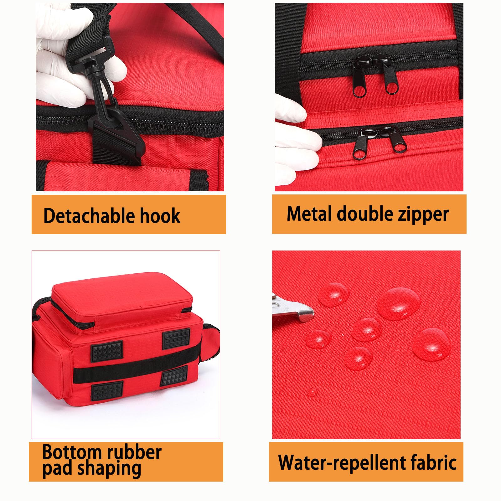 Bolsa de primeros auxilios de emergencia, kit de emergencia bien organizado, kits de primeros auxilios de supervivencia para el hogar, viajes, camping, coche, hogar, negocios y dormitorio