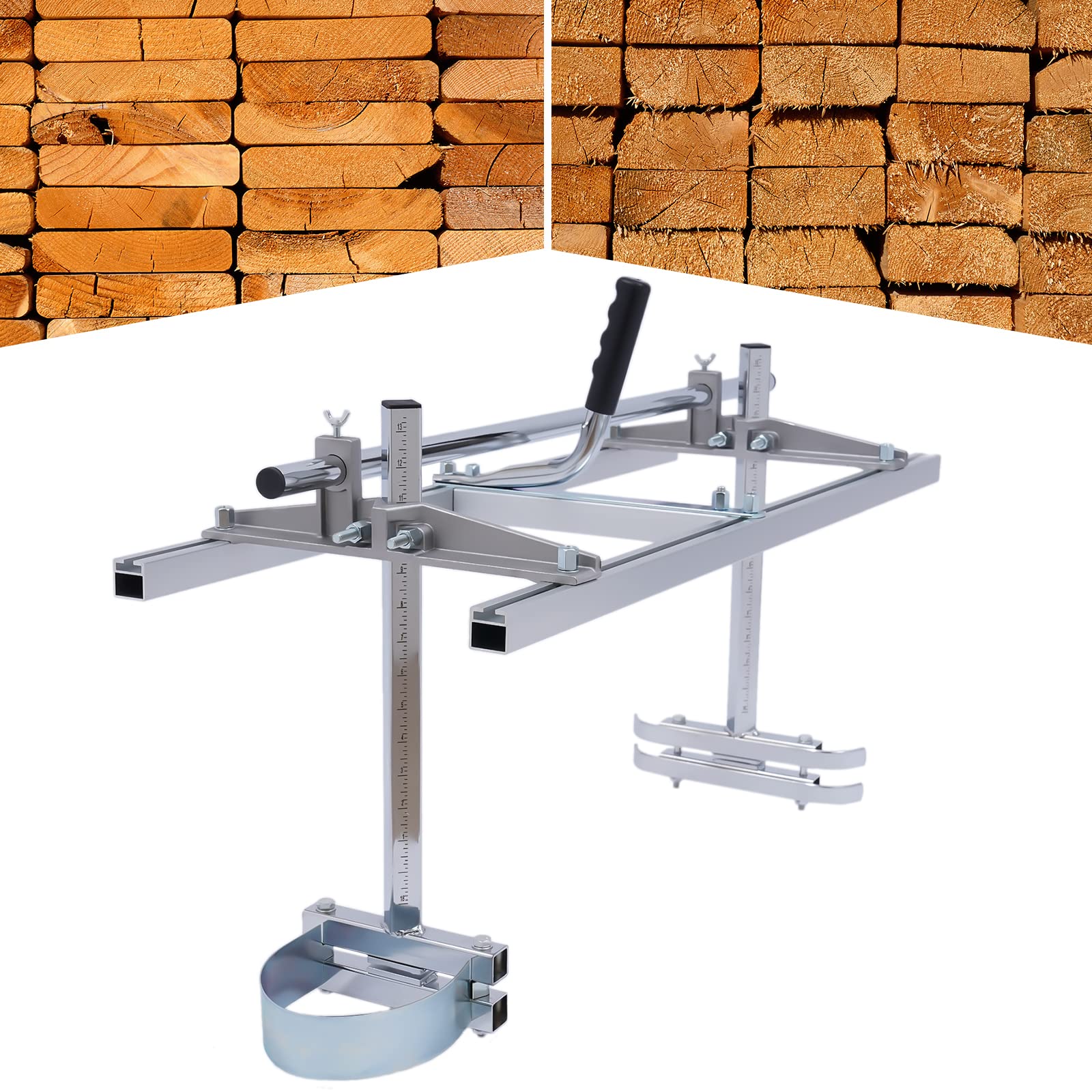 Molinillo de motosierra de 36 pulgadas para espadas de 14 a 36 pulgadas, aserradero portátil de aluminio, ahorro de espacio, 0,5-30 cm, grosor de corte ajustable, jardín, madera, aserradero para