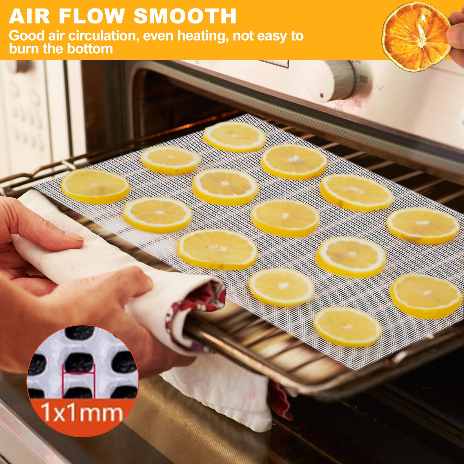 8 Fogli Per Disidratatore In Silicone Con Bordo, Per Frutta, Verdura, Carne, Pelle Di Frutta, Con 2 Raschietti Inclusi
