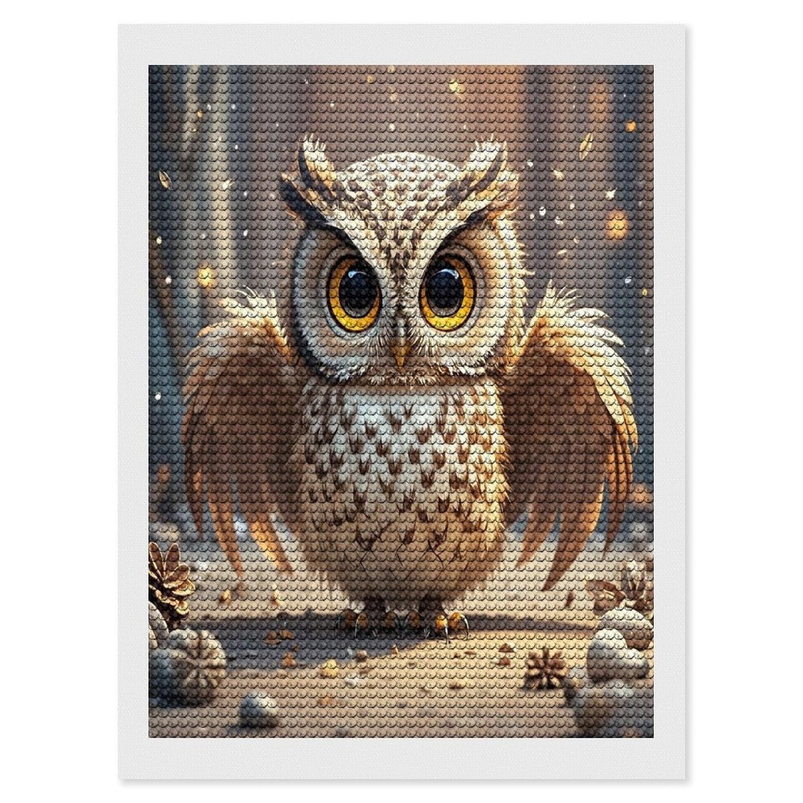 FekiLoot Cute Owl Diamond Painting Kits for Adults Full Round Drill Diamond Art Kits for Beginners 5D DIY Diamond Dots Paintings Diamonds Pictures Gem Art Home Wall Decor 12"x16"