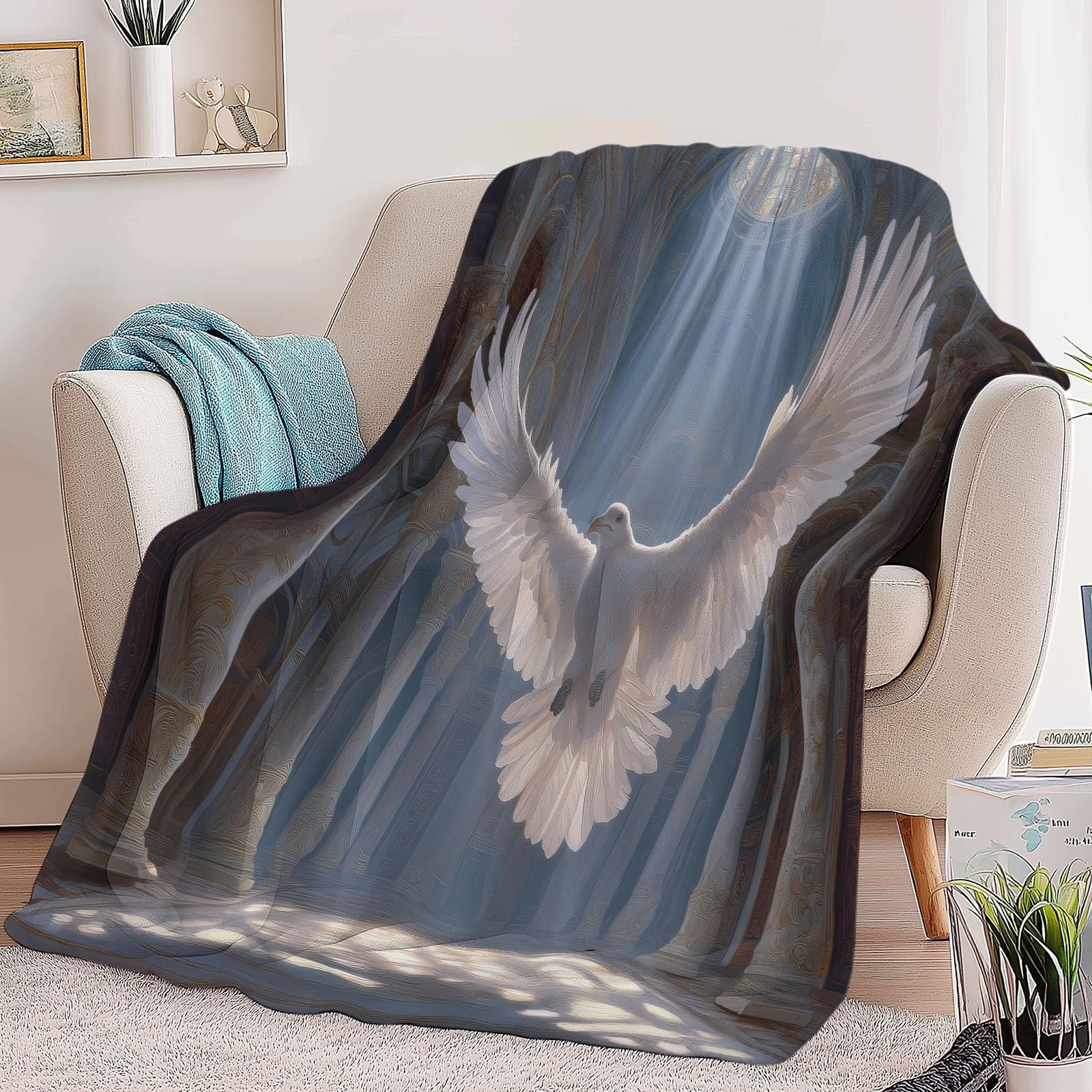 Generico Koc z polaru Palazzo Gołębie 220 x 240 cm Super miękki zimowy ciepły koc w kratę, na sofę w kratę, narzuta na łóżko, na wszystkie pory roku, dla dorosłych dzieci