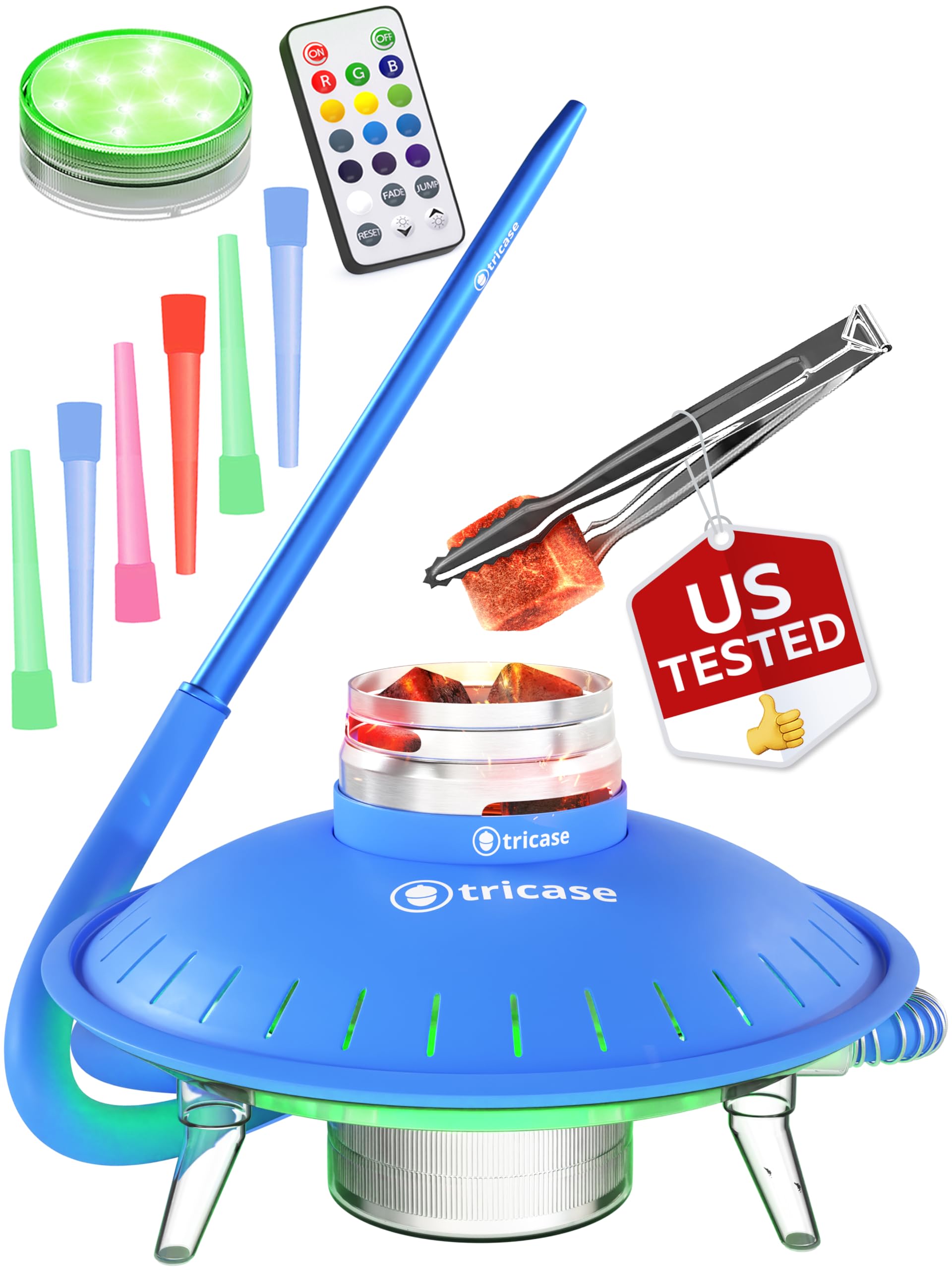 Amazon.com: 1 Hose Hookah Set With Everything - UFO Blue Hookah