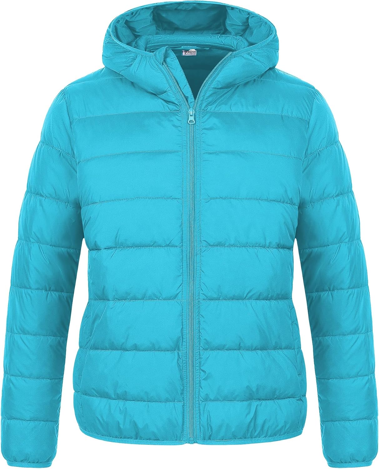 Chrisuno Women's Plus Size Lightweight Puffer Jacket Packable Winter Warm Quilted Bubble Coat Waterproof Windproof Hooded