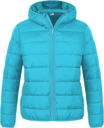 Chrisuno Womens Plus Size Lightweight Puffer Jacket Packable Winter Warm Quilted Bubble Coat Waterproof Windproof Hooded