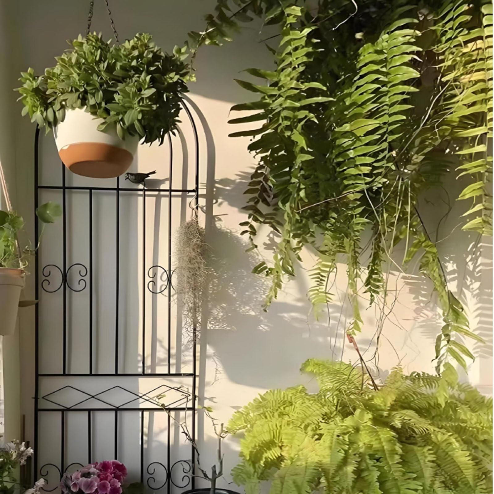 Ogrodowa Kratka Dla Pnączy – Żelazna Podpora Do Róż I Roślin, Element Dekoracyjny, Pergola Do Uprawy Powojników I Roślin Pnących; Możliwość Regulacji Wysokości I Łączenia Elementów. | White,50*180cm