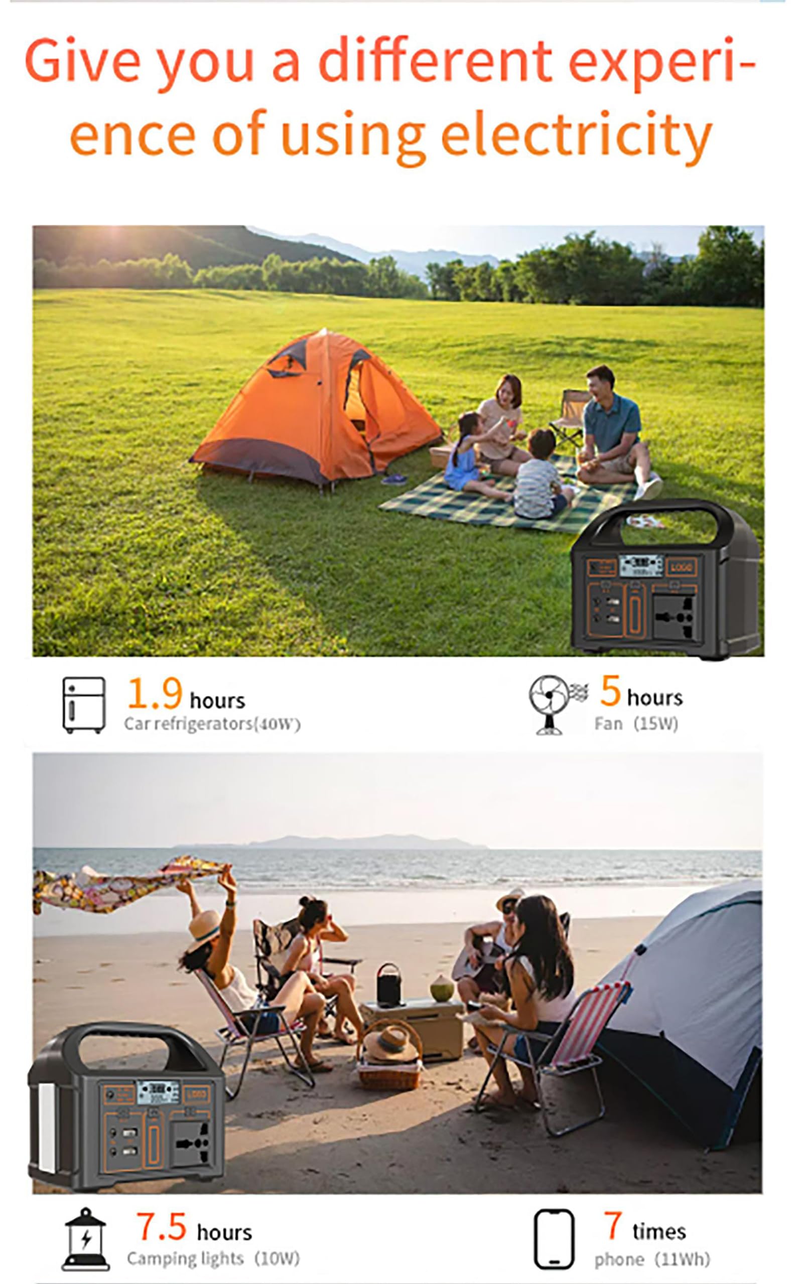 Centrale électrique Portable 100 W, Batterie de Secours au Lithium 76,8 Wh, générateur Solaire (Panneau Solaire Non Inclus), Prise Secteur à Onde sinusoïdale Pure 110 V/220 V pour