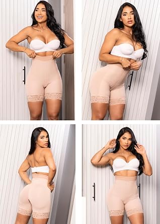 Salome 0218 High Waist Compression Shapewear Tummy Control Daily Use Shorts Fajas Colombianas Levanta Cola Black XL