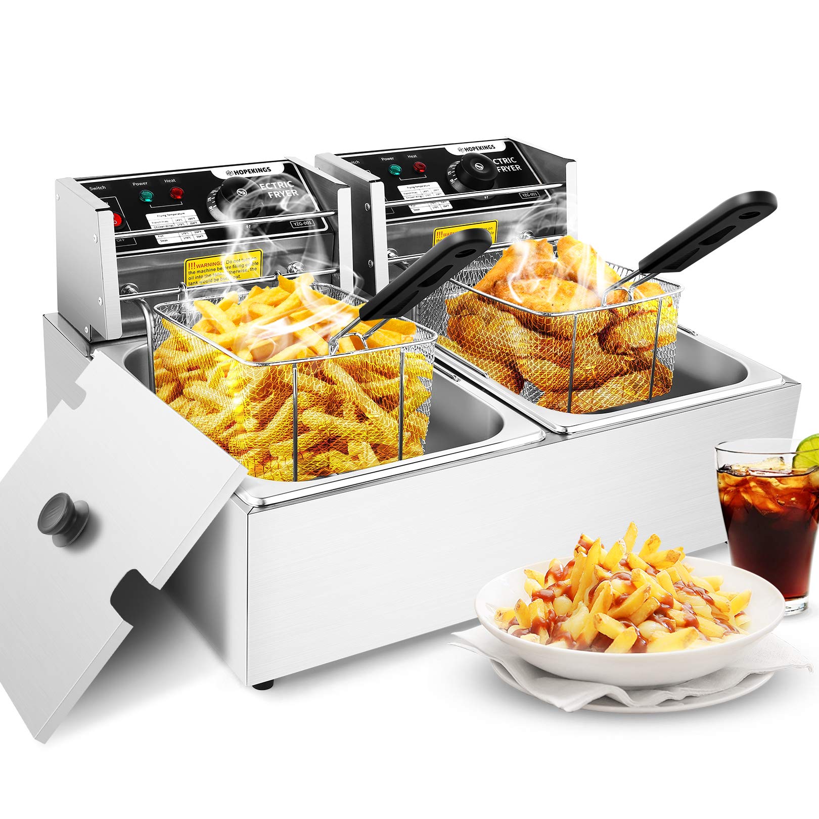 Buy Commercial Deep Fryer with Baskets, 3400W Electric Countertop
