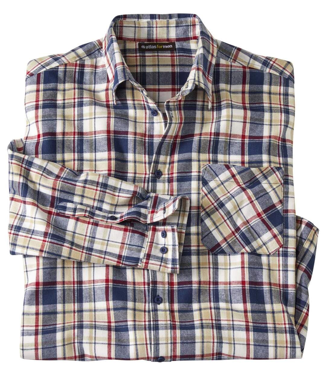ATLAS FOR MEN - Camicia a Quadri in Flanella - Manica Lunga - Disponibile nelle Taglie Grandi