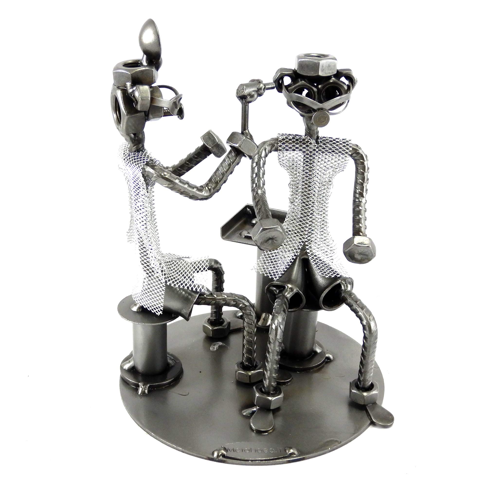 OTORINO CON PAZIENTE IN METALLO CON VITI BULLONI CHIODI DI METAL IDEA - IDEA REGALO ORIGINALE - 100% ARTIGIANALE - MADE IN ITALY - PERSONALIZZABILE