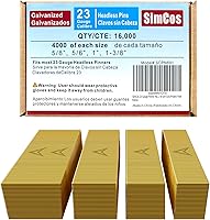 Vista 13 de Clavos sin cabeza de calibre 23 para pinner (5/8", 3/4", 5/6", 1", 1-3/8") 5 tamaños variados para pinner neumático o eléctrico de 23 GA o pistola