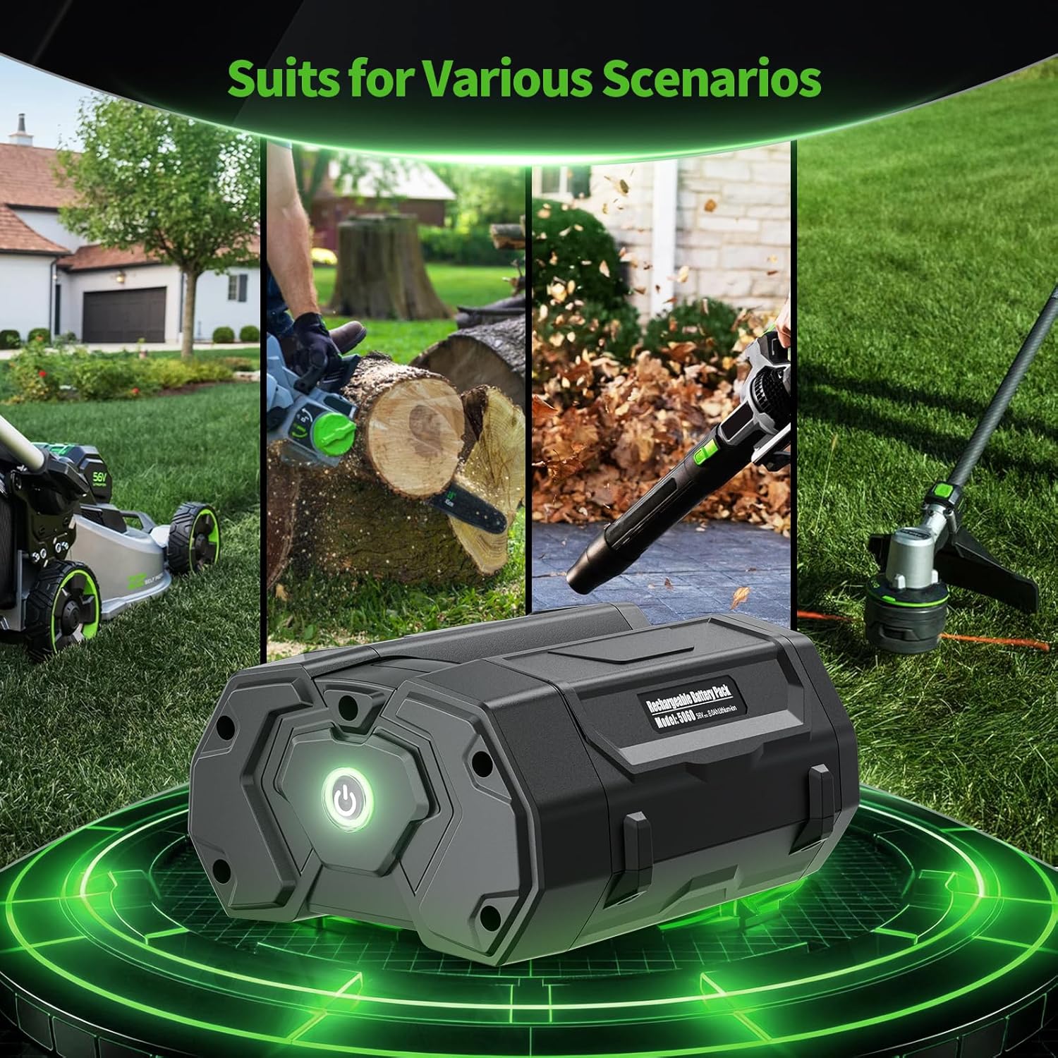 8Ah Replace for EGO Battery 56V BA2800 BA2800T Compatible with EGO Batteries CS1604 CS1804 CS1403 HT2400 LB6504 Power Tools