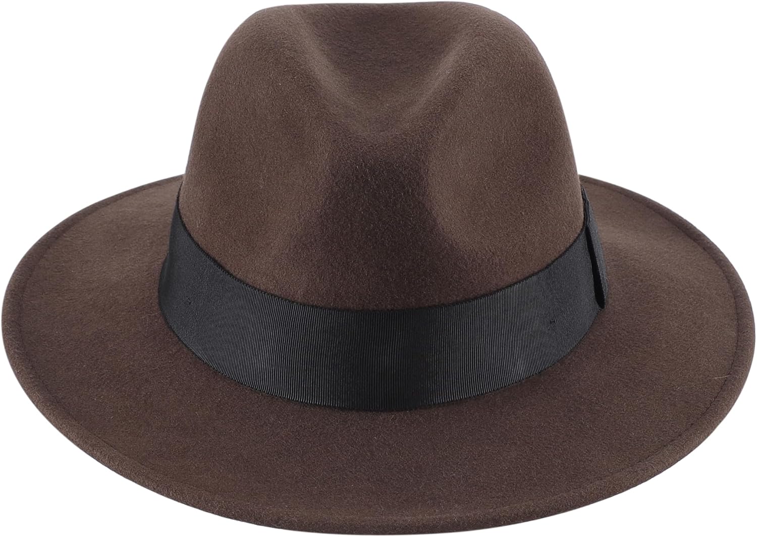 Home Prefer Mens Wool Fedora Hat with Band Classic Wide Brim Fedora Hat for Men Women Panama Dress Hat - Image 4