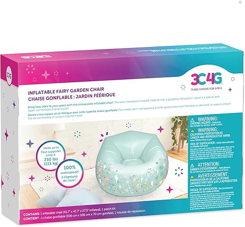Miniatura 3 de Make It Real 3C4G Silla inflable de jardín de hadas, silla inflable cómoda y portátil, perfecta para exteriores e interiores, preadolescentes, niñas