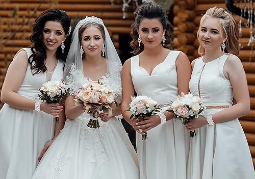 Miniatura 2 de Pulseras elásticas para mujer, con diamantes de imitación, para boda, novia, dama de honor, tenis, pulseras elásticas con diamantes de imitación,