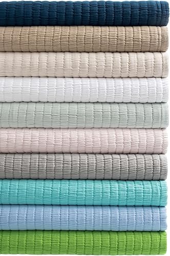 Miniatura 7 de Pine Cone Hill Colcha de Matelasse blanca Boyfriend, tamaño Queen, patrón sólido blanco