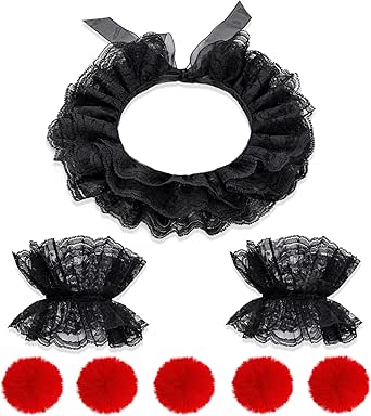 Amazon.com: 8PCS Clown Costume Accessories Lace Neck Ruffle Collar ...