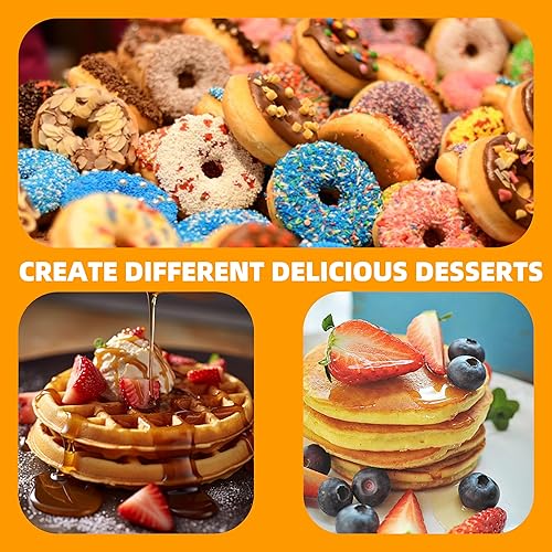 Miniatura 5 de Mini waflera 3 en 1 con platos extraíbles, gofres, donas, panqueques, todo en multimaker, superficie antiadherente para una fácil limpieza, gran