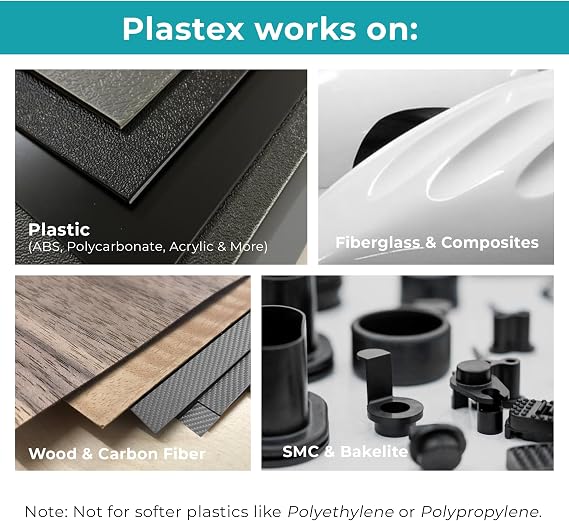 Plastex Plastic Repair Kits - Easily Glue, Repair or Remake Broken Plastic, Fiberglass, Wood & More!. (XL Black Kit)
