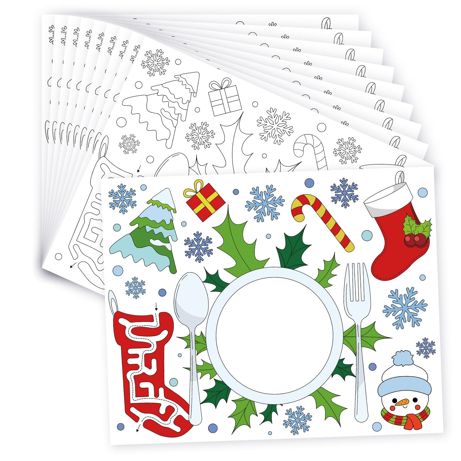 Set de table de Noël en papier jetable idéal pour un repas de famille chaleureux le 24 décembre