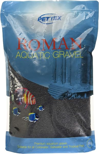 Roman Gravel Grava de Acuario, Negro (Jet Black), 8 kg - 1