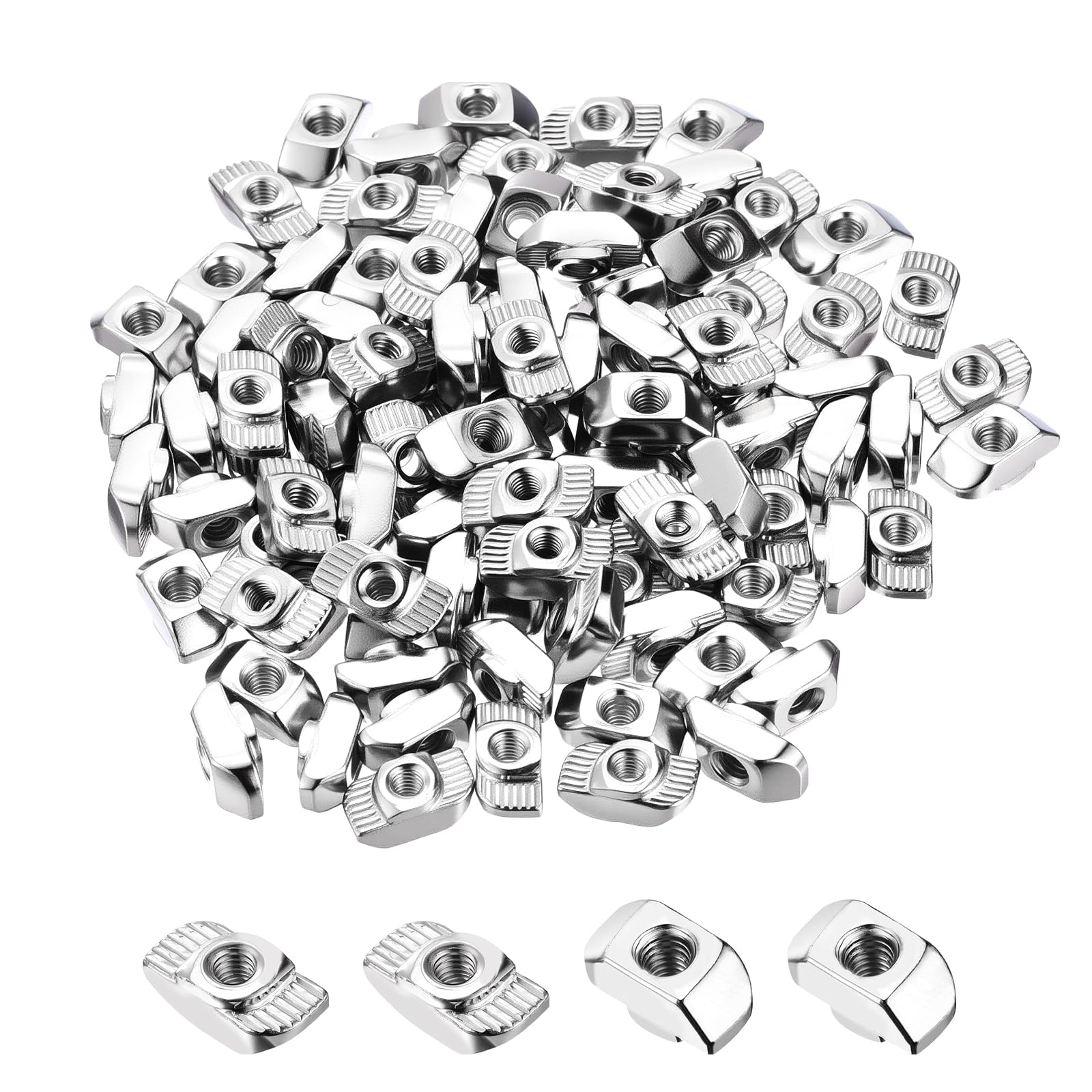 Kozelo 100Pcs t Slot Nuts M4-0.7 3030 Series for Aluminum Extrusion Silver — image 1