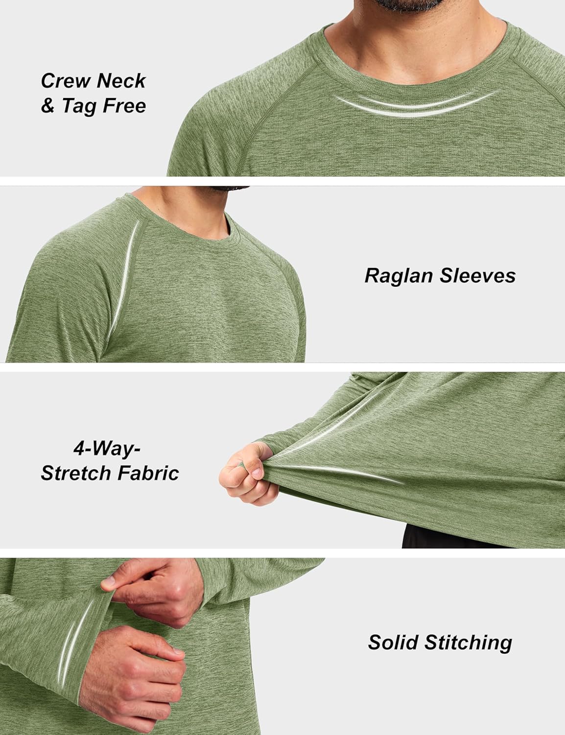 MAGCOMSEN Men's Long Sleeve Shirts UPF 50+ Sun Protection Dry Fit Shirts Athletic Fishing Hiking Workout Rash Guard - Image 5