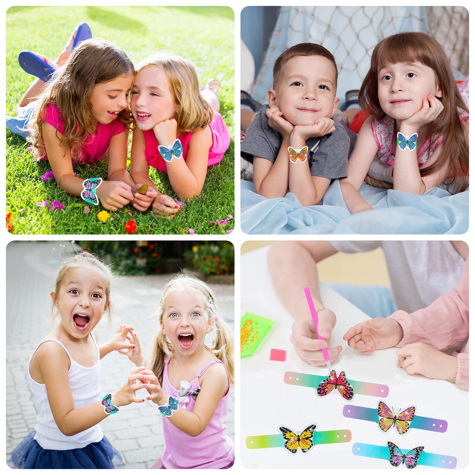 Diamond Painting Bracelets Papillon Enfants - Kit DIY 6 Bracelets Créatifs