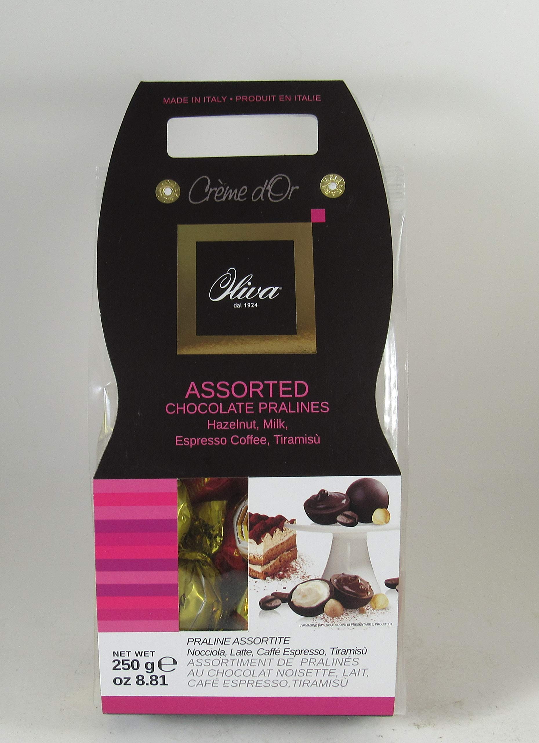 Assorted Chocolate Pralines Hazelnut Milk Espresso Coffee Tiramisu Cream d OR 8.8 OZ