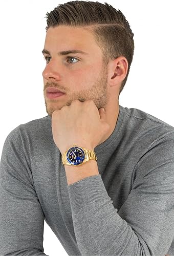 Miniatura 5 de Invicta Pro Diver - Reloj de cuarzo de acero inoxidable de 147 pulgadas dorado y azul modelo 8937