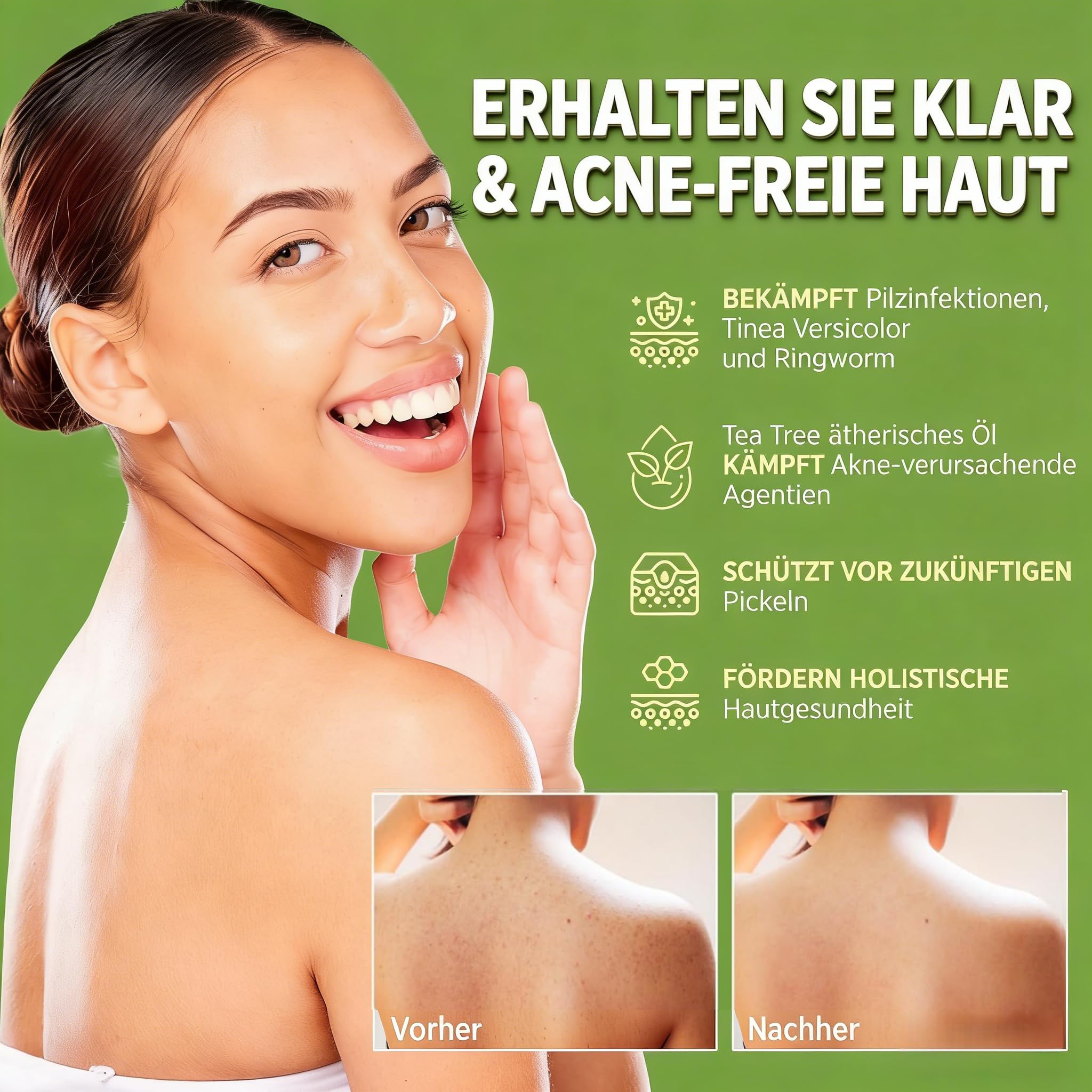loravey antifungal relief soap bar，loravey soap，Teebaumseife mit Teebaumöl – Für Gesicht & Körper, Natürliche Reinigung & Hautpflege, Mild und Effektiv Bodywash & Körperseife