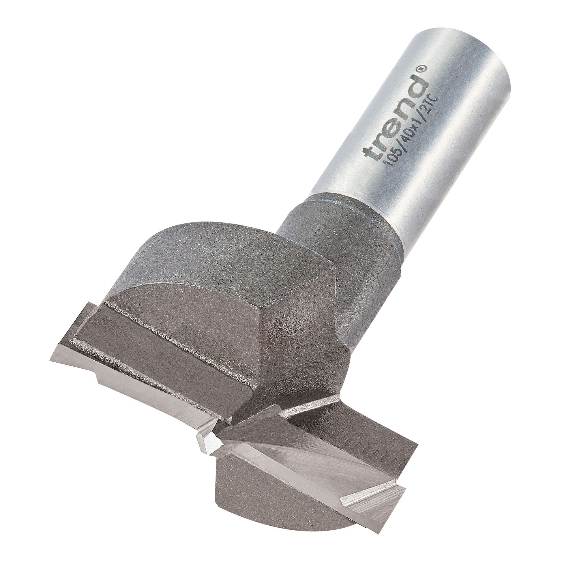Trend Silver Tct 40Mm Circular Hinge Recessing Router Machine Bit, 1/2 Inch Shank, Tungsten Carbide Tipped, 105/40X1/2Tc