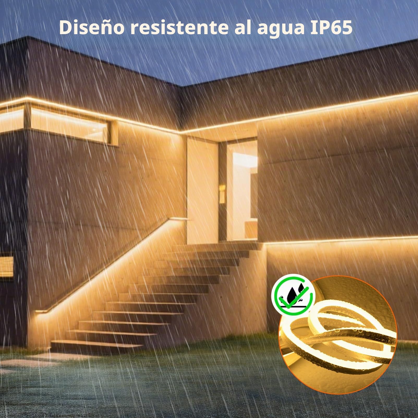 10 Metros Neon Tira de Luces LED Habitacion Sin Transformador Silicona 220V Tiras LED de Interior Exterior Impermeable IP65 Blanco Cálido 3000K Fita Leds Strip Neón Flexible 10m 120 LED/m