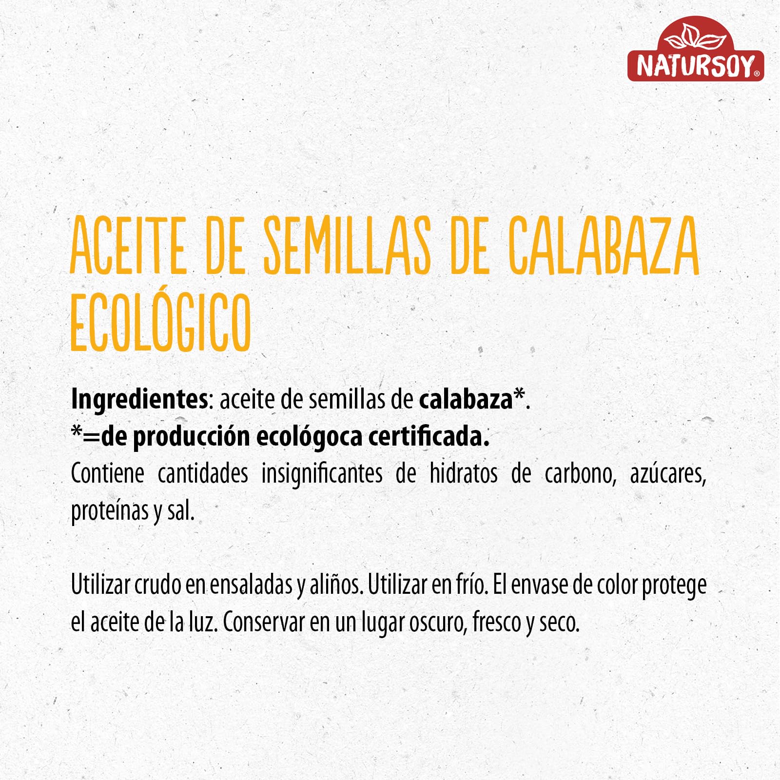 Natursoy Aceite de Semillas de Calabaza Ecológico 250 ml