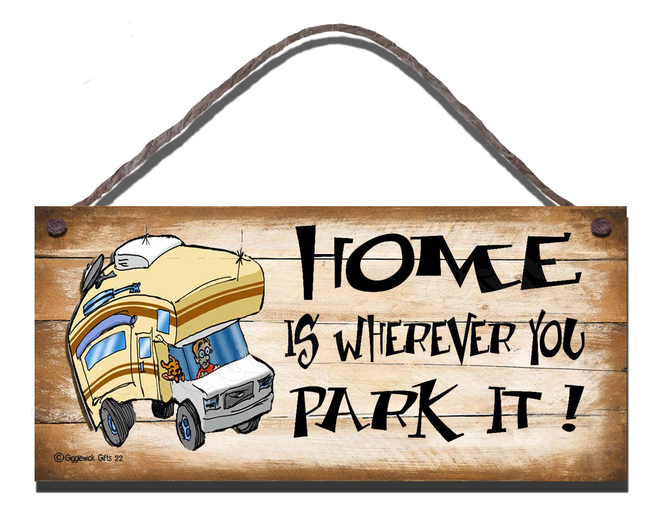 Birthday Occasion Shabby Chic Wooden Funny Sign Wall Plaque Home Is Wherever You Park It