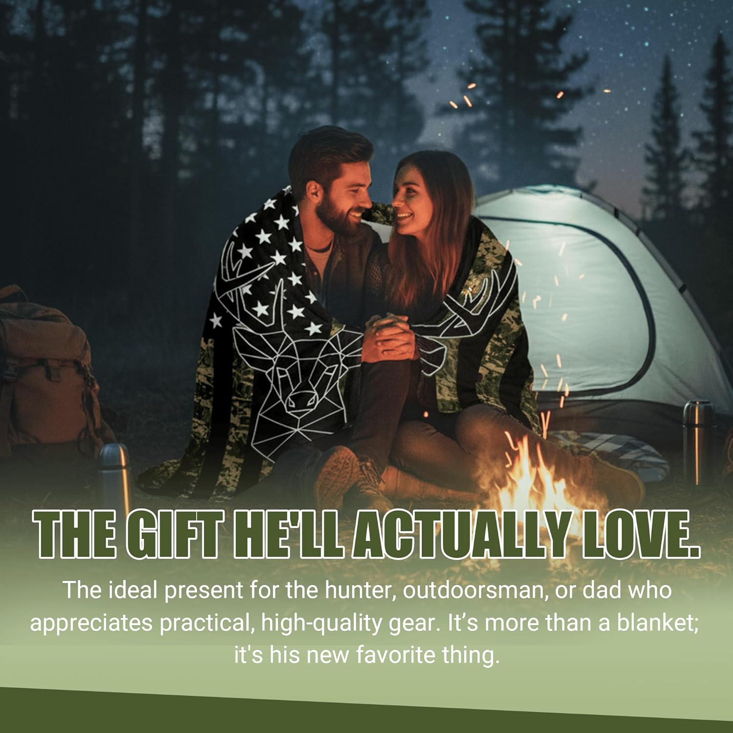 Camo Hunting Blanket for Men, Deer Hunting Blanket, Hunting Gifts for Men, Soft Fleece Hunting Throw Blanket Gift for Deer Hunting Lover 60 x 80 Inch - Image 7