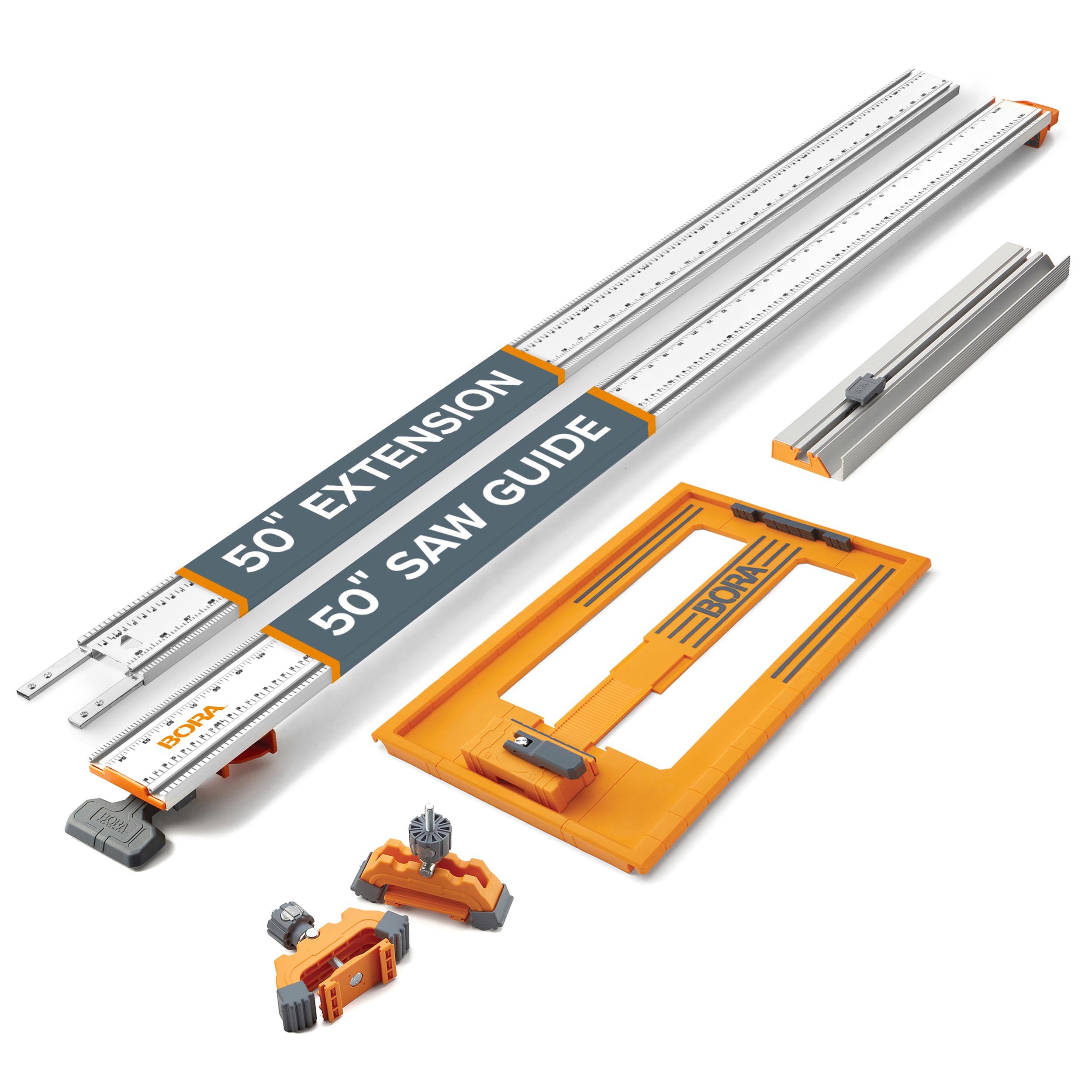 BORA NGX 5pc Deluxe Clamp Edge Set - 50 inch Guide Rail + 50 inch