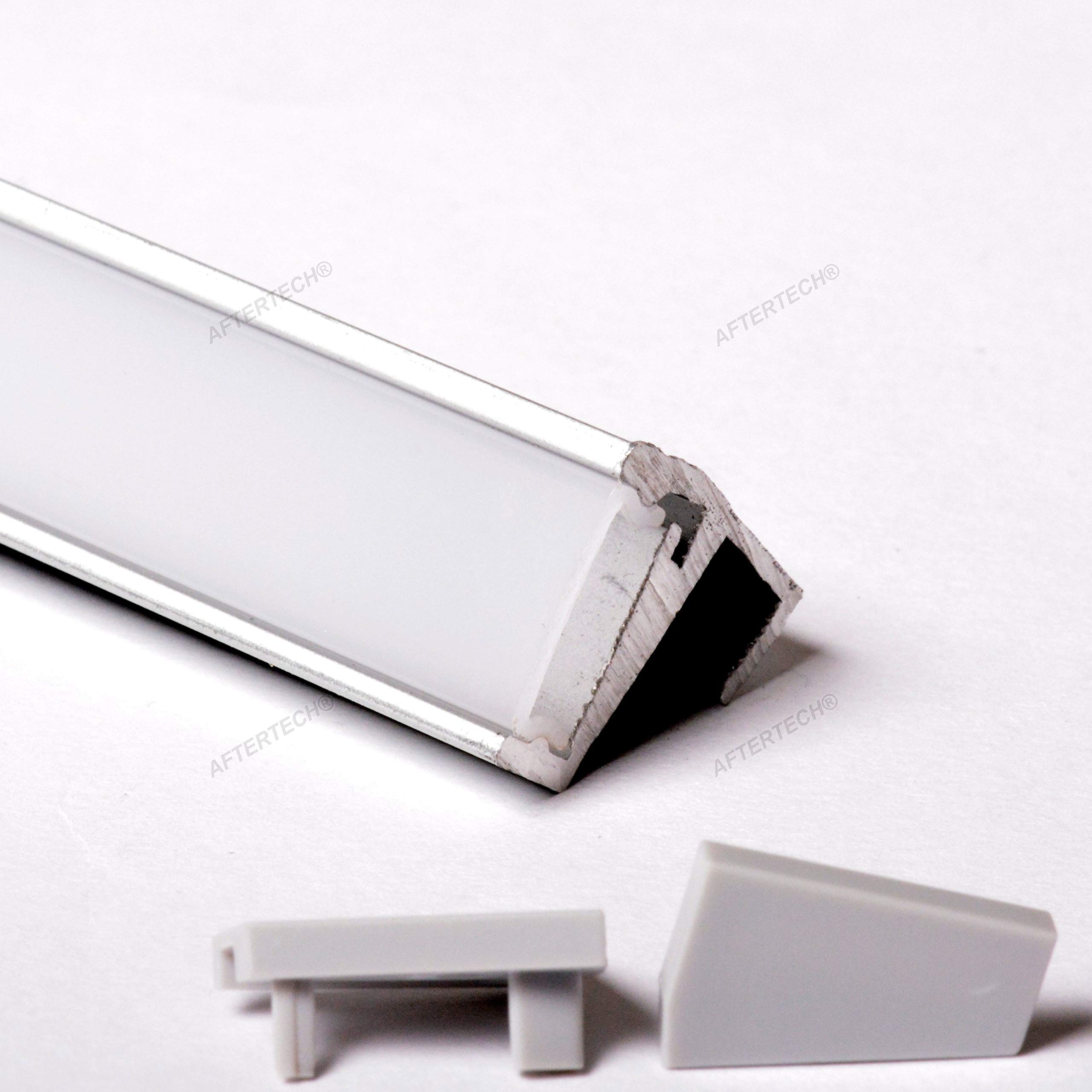 Perfil De Aluminio Para Tira LED 21x20mm - 1 Metro Con Cubierta Mate, Ideal Para Expositores O Estanterías
