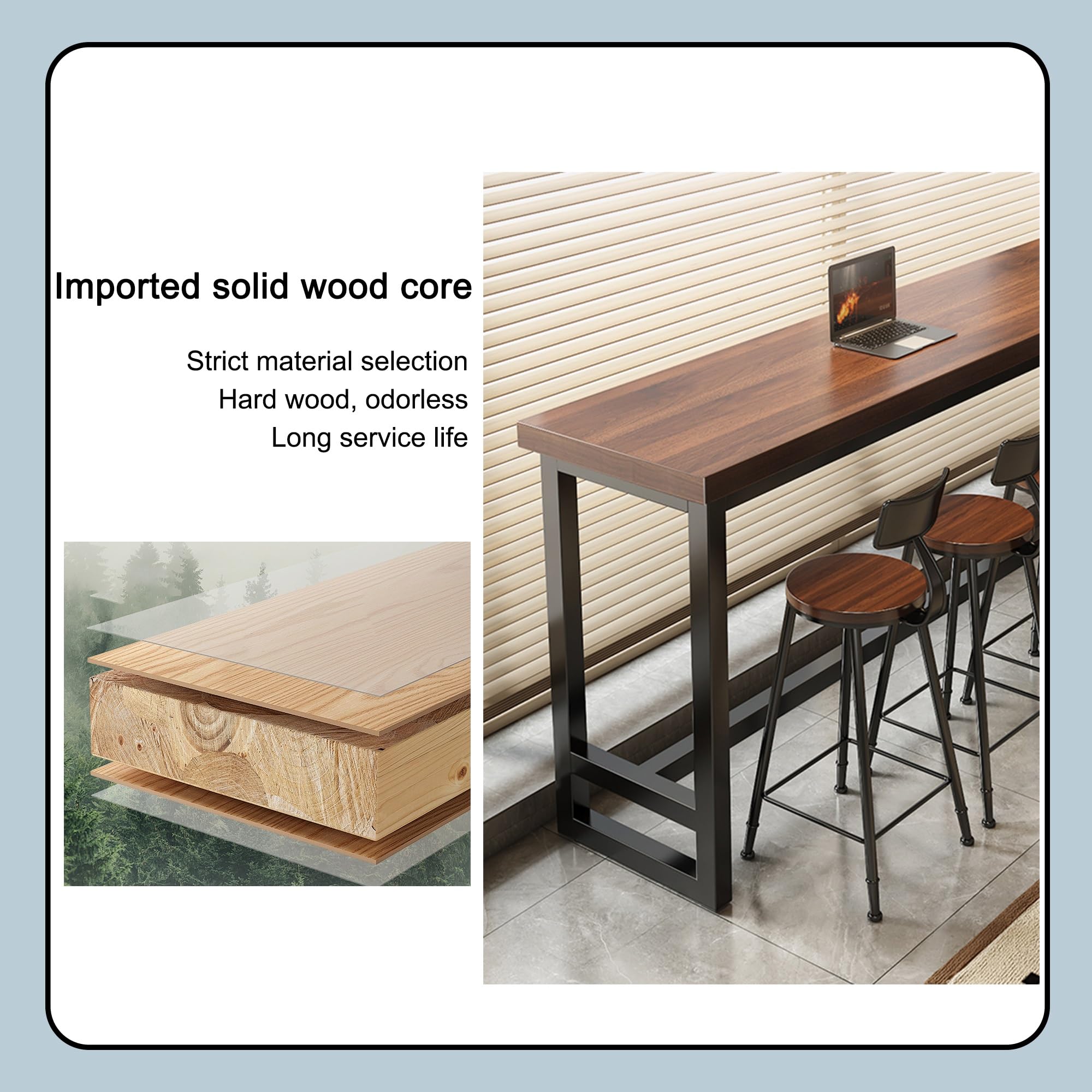 WXZXWXZX Long Narrow Bar High Top Table Counter Height Dining