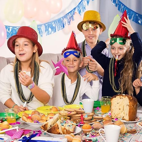 Miniatura 4 de Cuentas de Mardi Gras, collar de 12 cuentas, metal de 33 pulgadas, accesorios de desfile de festivales, decoración de celebraciones de Mardi Gras,