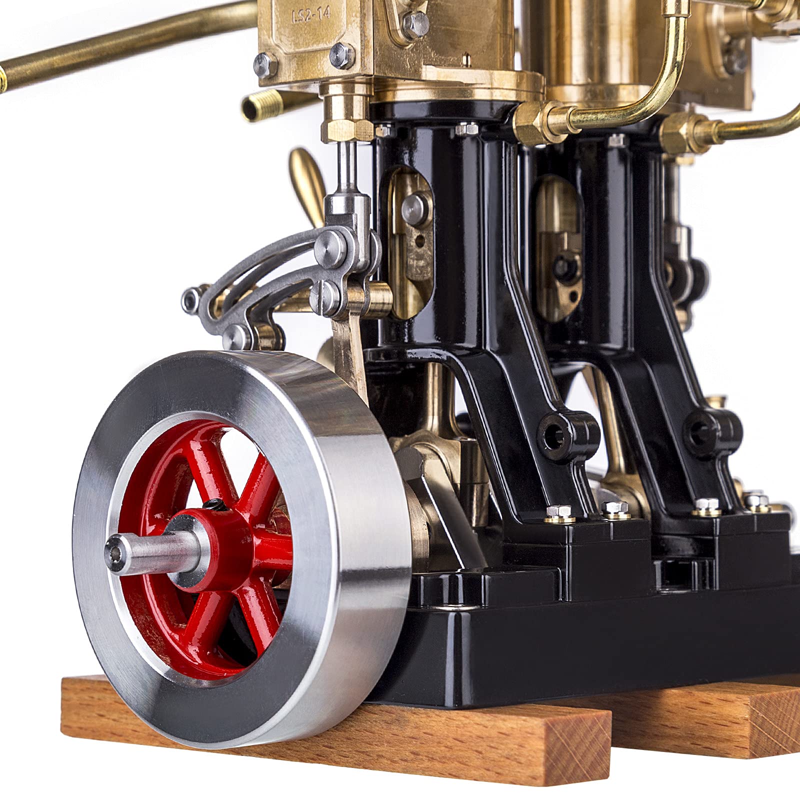 2 Cylinder Steam Engine Model, KACIO LS2-14 Reciprocating Steam Engine Model Mini Engine Kit Without Boiler for Steam Model Ships Above 80cm, Without Boiler - Image 9 thumbnail