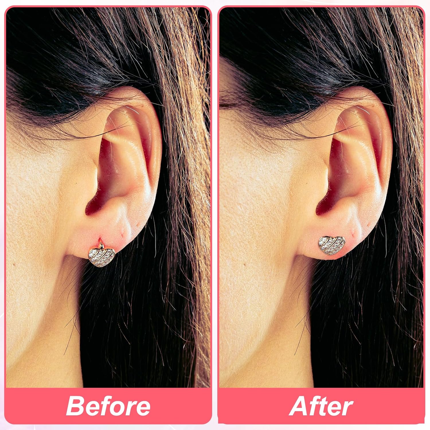 300Pcs Ear Lobe Support Patches, Earring Covers for Sports Self-Adhesive Ear Lobe Support Backs Earring Backs Replacement Waterproof Lifting Patches for Supporting Large Heavy Earrings